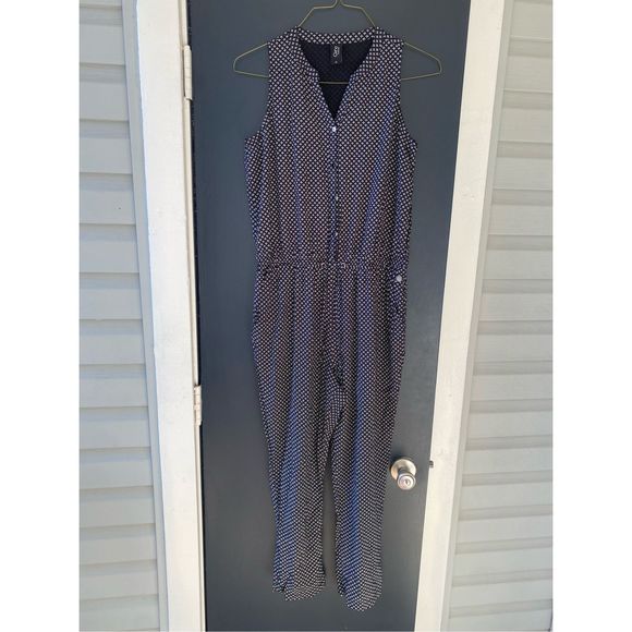 Gina Collective Black White Italian Sleeveless Jumpsuit, Size EU 42 US Large - Picture 1 of 13